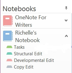 Example of writing notebooks in the OneNote application